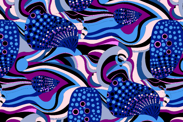 几何多彩波浪花纹印花矢量图服装纺织面料水印数码印花金昌花型素材