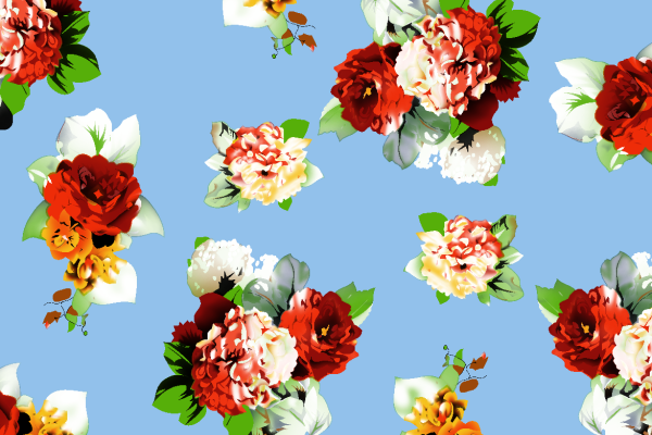 植物牡丹花拼接印花矢量图服装纺织面料水印数码印花金昌花型素材