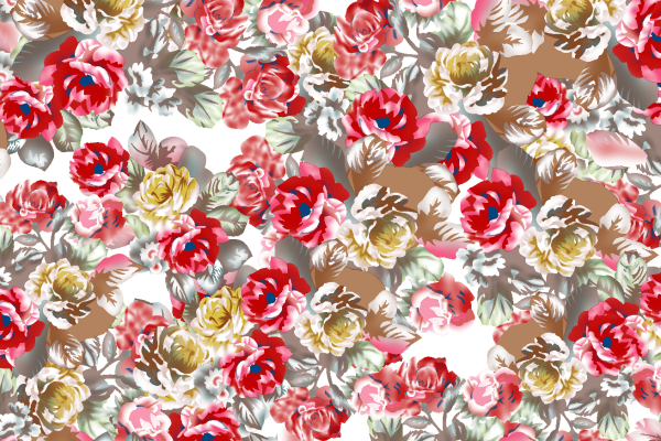 植物花朵拼接印花矢量图服装纺织面料水印数码印花金昌花型素材