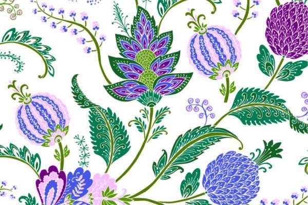 植物花纹拼接印花矢量图服装纺织面料数码印花花型素材