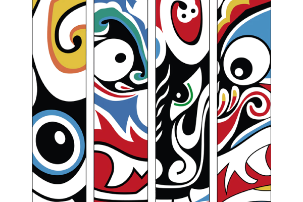 京剧脸谱印花免扣图服装裁片T恤烫图印花花型素材