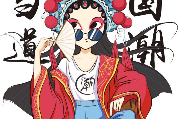 京剧脸谱印花免扣图服装裁片T恤烫图印花花型素材