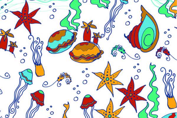 几何线条海洋风印花矢量图服装纺织面料数码印花花型素材