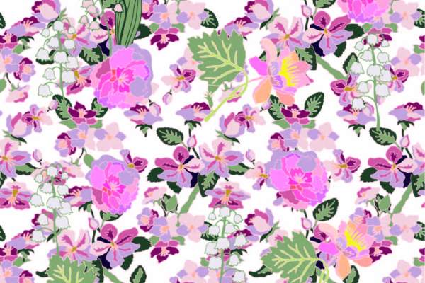 植物花卉印花矢量图服装纺织面料数码印花花型素材