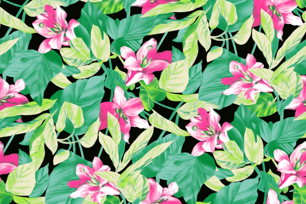 植物花卉拼接印花矢量图服装纺织面料水印数码印花金昌花型素材