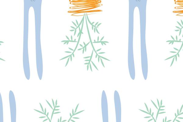 美食世界水果卡通图案卡通动物兔子印花矢量图