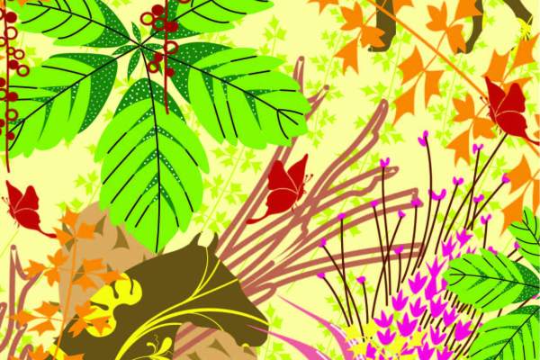 植物花纹动物马匹印花矢量图服装纺织面料数码印花花型素材