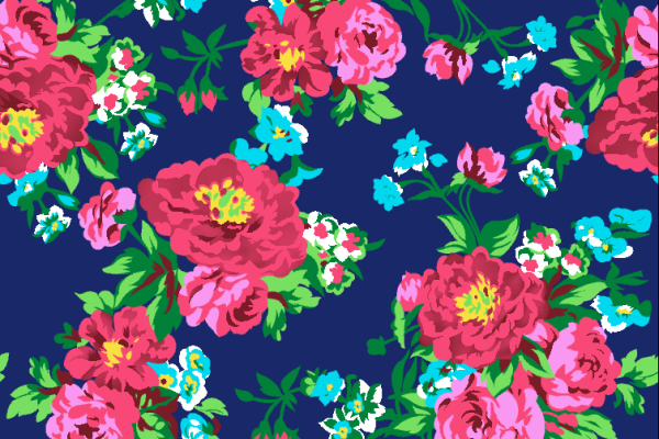 植物牡丹花拼接印花矢量图服装纺织面料水印数码印花金昌花型素材