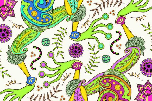 几何花纹青蛙印花矢量图服装纺织面料数码印花花型素材