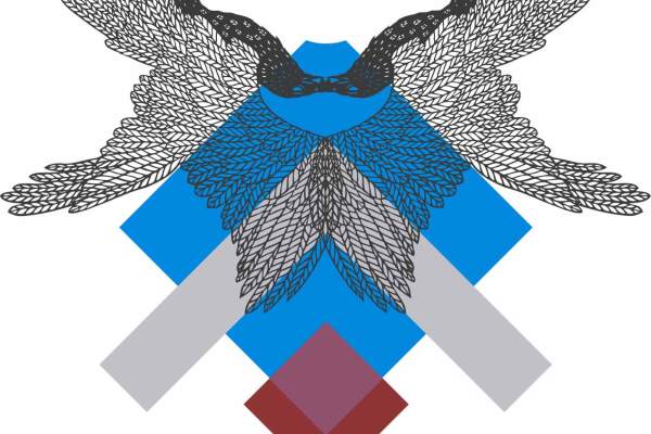 几何线条花纹老鹰印花矢量图服装裁片T恤烫图印花花型素材