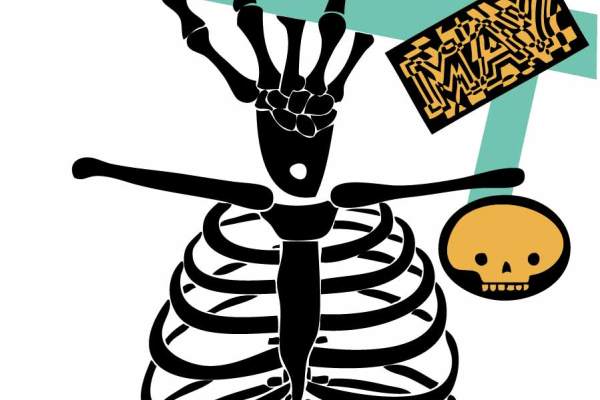 几何线条骷髅字母印花矢量图服装裁片T恤烫图印花花型素材