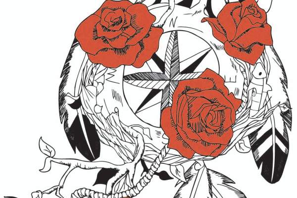 植物花纹牡丹花羽毛印花矢量图服装裁片T恤烫图印花花型素材