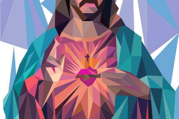 几何图案拼接人物印花矢量图服装裁片T恤烫图印花花型素材