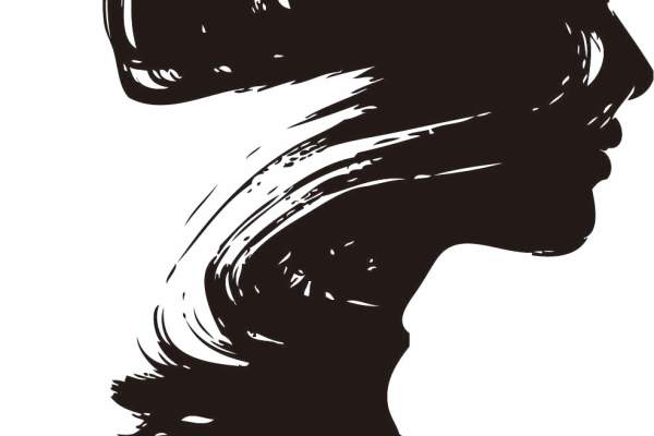 几何图案拼接人物印花矢量图服装裁片T恤烫图印花花型素材