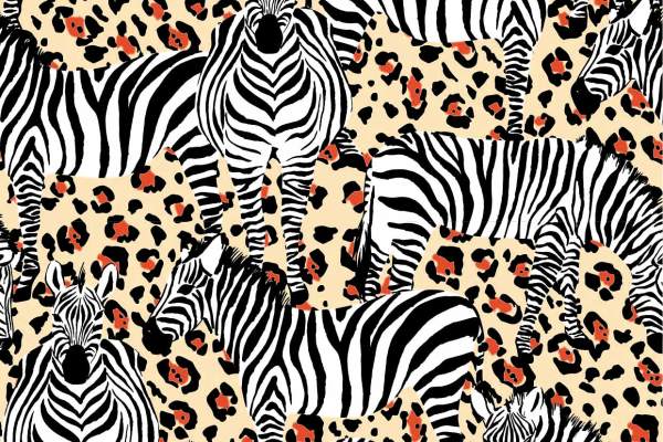 几何花纹动物斑马动物图案印花矢量图服装纺织面料数码印花花型素材