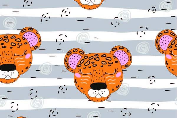 几何条纹豹子印花矢量图服装纺织面料数码印花花型素材