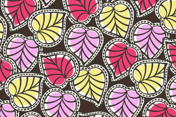 几何图案植物叶子拼接印花矢量图服装纺织面料数码印花花型素材