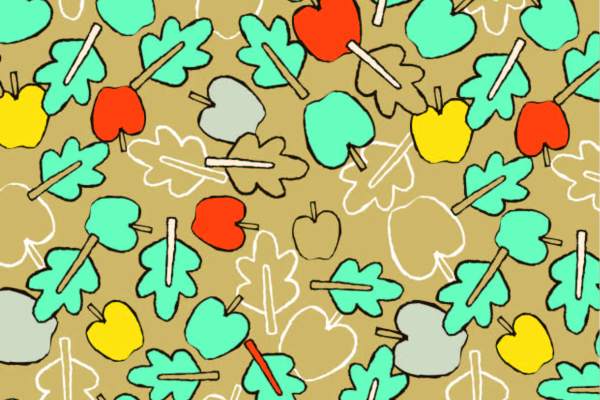 几何图案苹果印花矢量图服装纺织面料数码印花花型素材