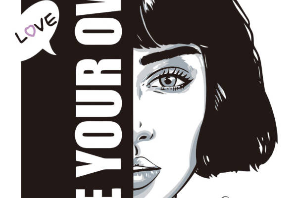 字母抽烟的女孩皇冠印花矢量图服装裁片T恤烫图印花花型素材