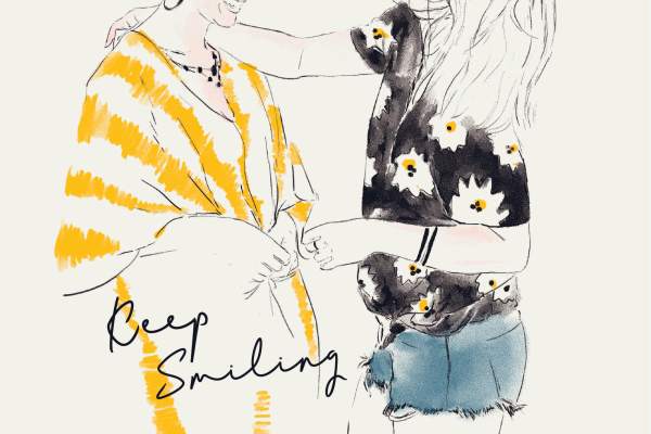 潮女图案字母印花矢量图服装裁片T恤烫图印花花型素材