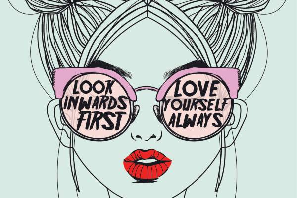 墨镜女孩字母印花矢量图服装裁片T恤烫图印花花型素材