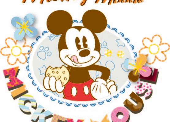 卡通动漫米奇字母印花矢量图服装裁片T恤烫图印花花型素材