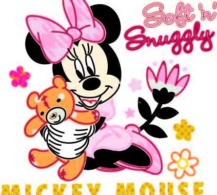 卡通动漫米妮卡通小熊字母花卉印花矢量图服装裁片T恤烫图印花花型素材