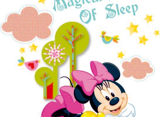 卡通动漫米妮字母花卉印花矢量图服装裁片T恤烫图印花花型素材