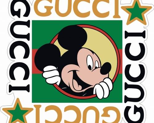 潮牌字母卡通动漫迪士尼米奇印花矢量图服装裁片T恤烫图印花花型素材