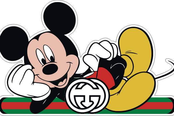 潮牌字母卡通动漫米奇印花矢量图服装裁片T恤烫图印花花型素材