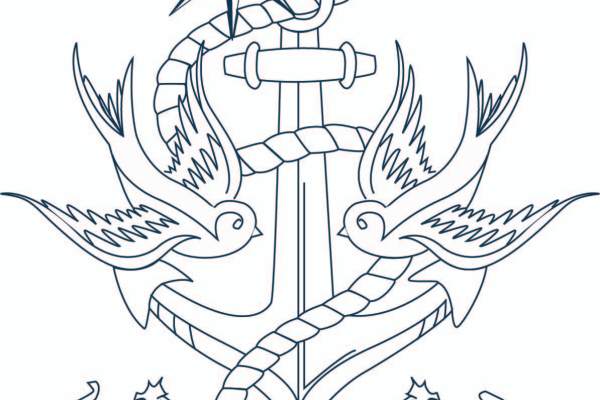 几何图案飞鸟印花矢量图服装裁片T恤烫图印花花型素材