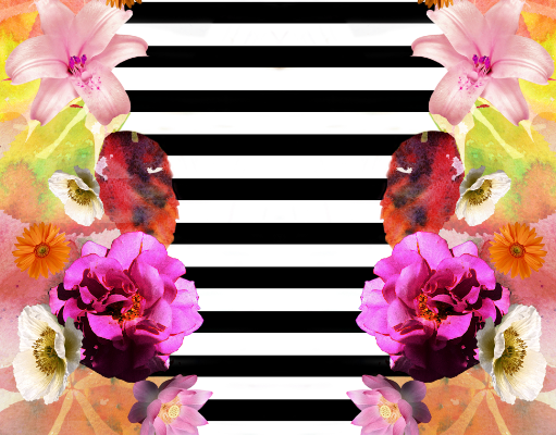 几何黑白条子花卉印花图案服装纺织面料数码印花花型素材