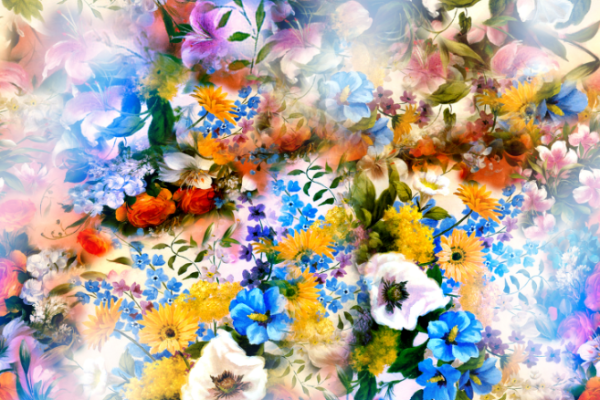 植物花卉印花图案服装纺织面料数码印花素材