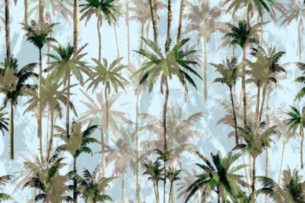 植物椰子树印花图案服装纺织面料数码印花图案素材