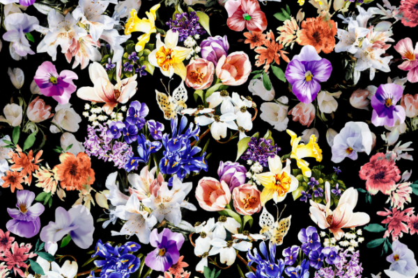 植物花卉杜鹃花印花图案服装纺织面料数码印花素材