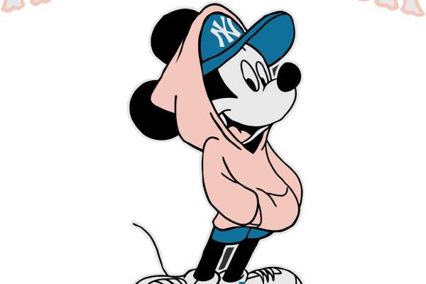 卡通动漫米奇潮牌字母印花矢量图服装裁片T恤烫图印花花型素材