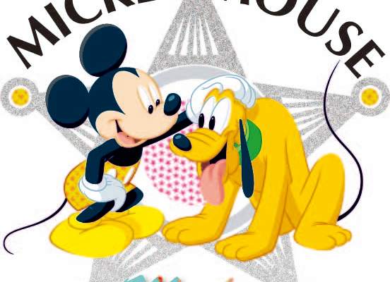 卡通动漫米奇潮牌字母印花矢量图服装裁片T恤烫图印花花型素材