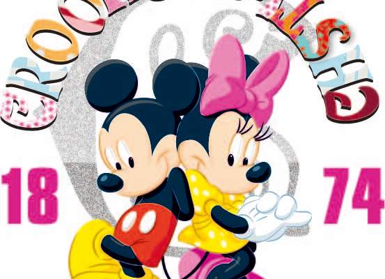 卡通动漫米奇米妮潮牌字母印花矢量图服装裁片T恤烫图印花花型素材