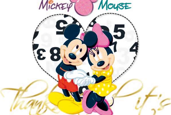 卡通动漫米奇米妮潮牌字母印花矢量图服装裁片T恤烫图印花花型素材