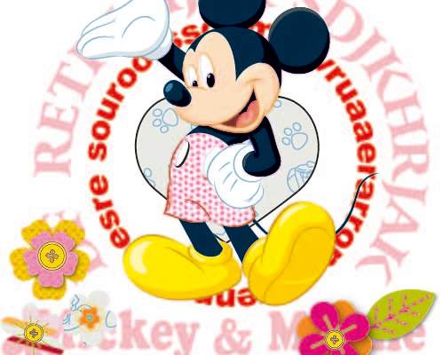 卡通动漫米奇字母印花矢量图服装裁片T恤烫图印花花型素材