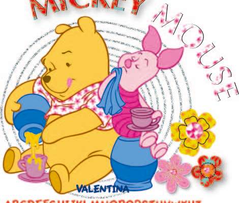 卡通动漫小熊维尼印花矢量图服装裁片T恤烫图印花花型素材