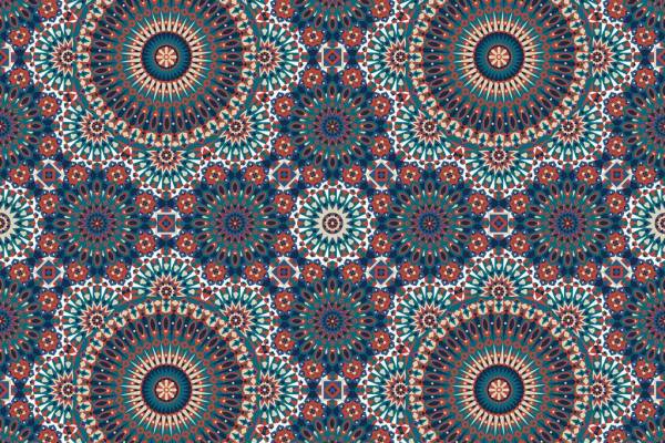 复古几何花纹拼接印花矢量图服装纺织面料数码印花花型素材