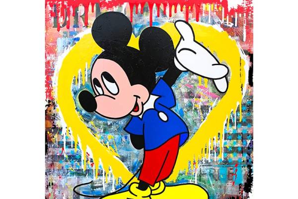 色彩涂鸦潮牌字母卡通动漫米奇印花矢量图服装裁片T恤烫图印花花型素材