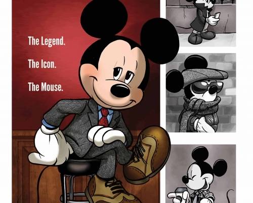 卡通动漫字母米奇潮牌印花矢量图服装裁片T恤烫图印花花型素材