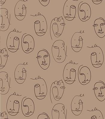 几何线条拼接人脸图案印花矢量图服装纺织面料数码印花花型素材