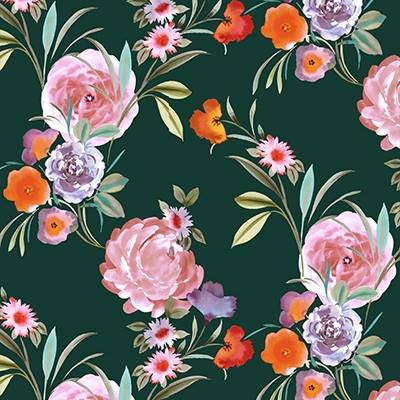 植物花卉牡丹花印花矢量图服装纺织面料数码印花花型素材