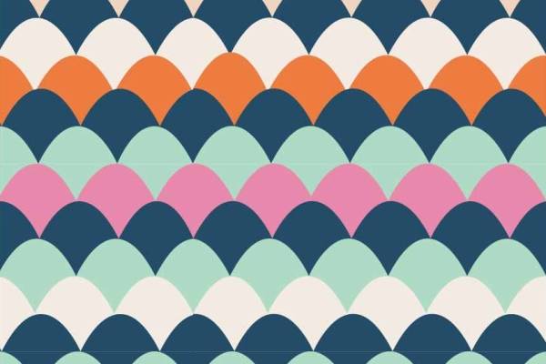 多彩几何波浪图案印花矢量图服装纺织面料数码印花花型素材