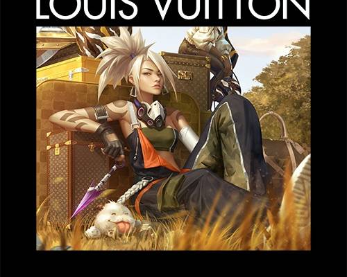 游戏人物字母潮牌LV印花矢量图服装裁片T恤烫压印花花型素材