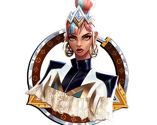 动漫人物潮牌LV花纹拼接印花矢量图服装裁片T恤烫图印花花型素材