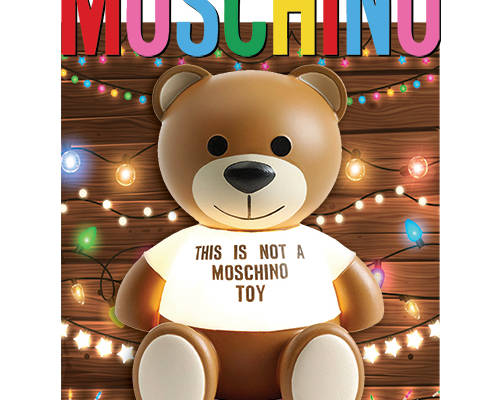 卡通动漫MOSCHINO熊霓虹灯几何线条拼接潮牌印花矢量图服装裁片T恤烫图印花花型素材